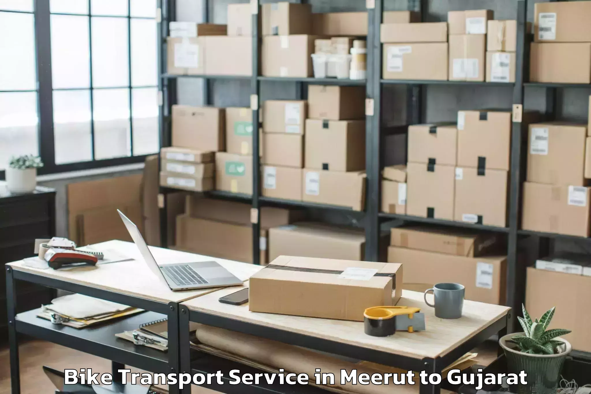 Book Meerut to Jhulasan Bike Transport Online